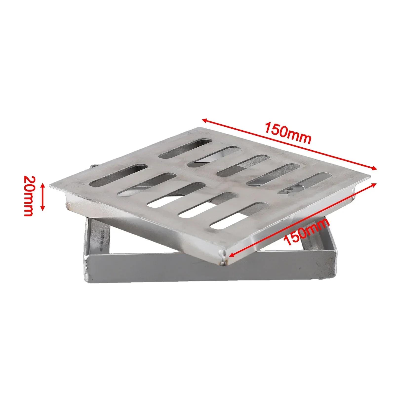 Stainless Steel Drain Grate Outdoor Drainage Cover Rainwater Fast Drainage Channel Grate Square Courtyard Floor Drain With Frame