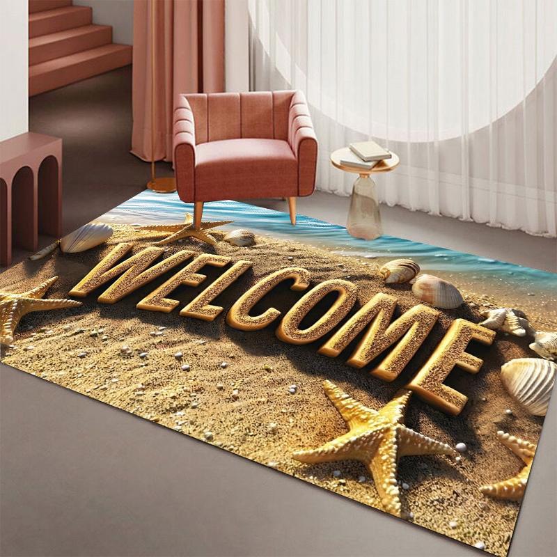 

Beach Wave Kitchen Decorative Mat Non-slip Entrance Area Decorative Mat Soft Perfect for Kitchens Laundry Rooms and Door Mats 40X60cm