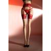 Gourd buckle lace rose flower garter stockings for women, color-blocking aurora over-the-knee one-piece red sexy stockings