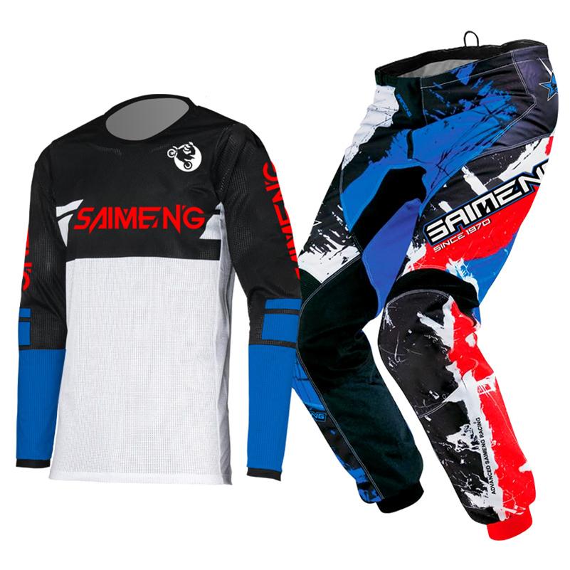 Sada oblečení na motokros pro děti Mladistvý dres Kalhoty Sety dítě zelená Motocykl černá 3 4 5 6 7 8 9 10 let Terénní oblek modrá oranžová Enduro kros chlapec dívka