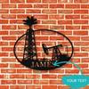 Custom Metal Sign Oil Rig Theme Personalized Outdoor Decor Gift