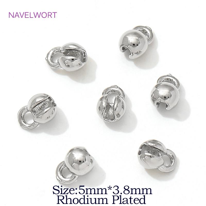 18K Gold Plated Brass Crimp Beads Clamping Beads,End Caps For Jewelry,For DIY Jewelry Making Accessories,Caps For Bracelet