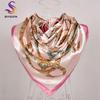 [BYSIFA] Women Scarf New Black Beige Silk Square Scarf Shawl Ladies Dot Prin Winter Scarves Bandana Spring Fall Head Scarfs Blue
