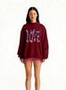 Women's Autumn Heavyweight Loose Fit Hot Stamped Mid-High Neck Sweatshirt