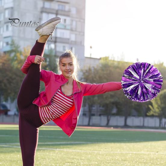 Cheerleading Bouquet Metallic Foil Hand Flowers Kids Teens Sports Team Ball Game Cheerleader Streamers Pom Poms