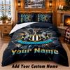 Newcastle United FC Pattern Bedding 3Pcs Set Custom Name, Bed Sheet And Pillowcases For Home Bedroom