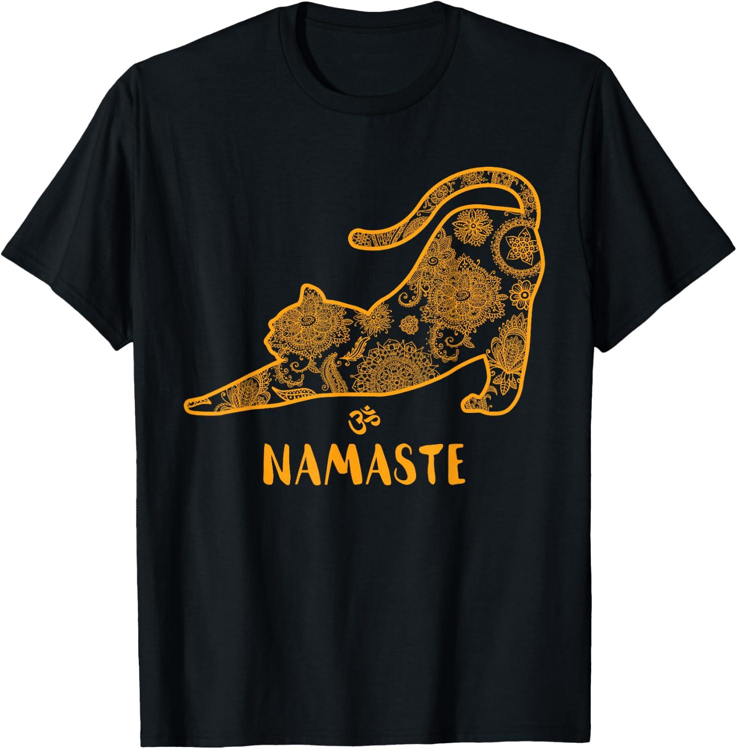 Cat Yoga Namaste OM - Funny Yoga Gift T-Shirt Unisex T-Shirt XL