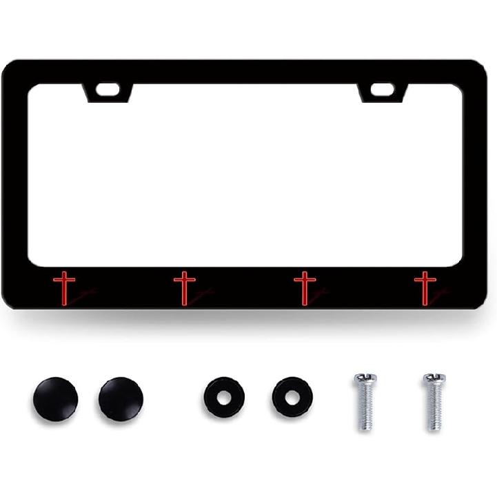 Hummingbird License Plate Frame Cherry Blossom Pink Flower License Plate Holder Colorful License Plate For Car Decoration Stainless Steel Bird Car