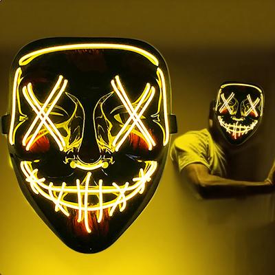 Máscara Purga Luminosa de LED Máscara Assustadora de Halloween Luminosa Máscara que Brilha no Escuro Para Homem Mulher Festa de Cosplay Adereços Legais