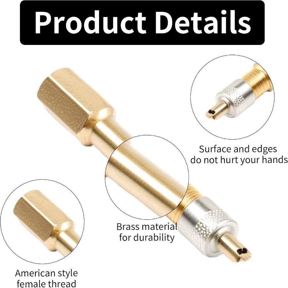 50-200mm Valve Stem Adaptor Brass Tyre Inflator Adaptor Tire Valve Extension Wheel Maintenance