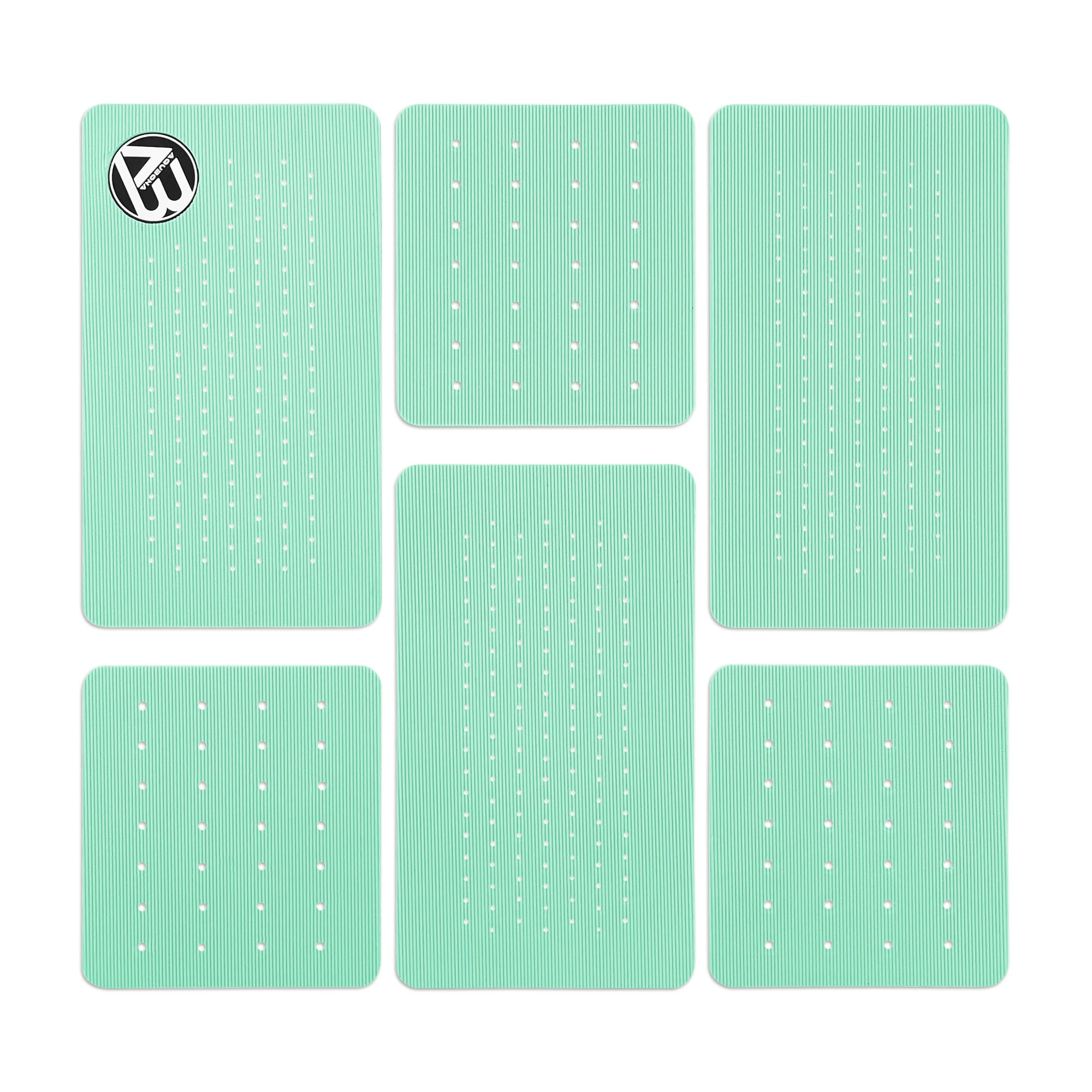 AQUBONA 6-Pack Stomp Pads for Surfboards, EVA Traction Pads, Adhesive, Professional Tail Pads / Compatible with All Boards including Surfboards, Short
