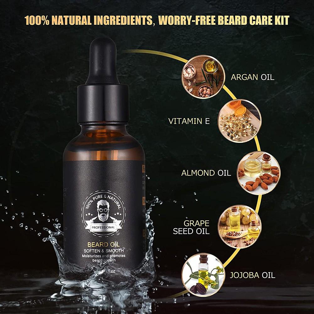 Beard Growth Kit with Roller & Growth Oil