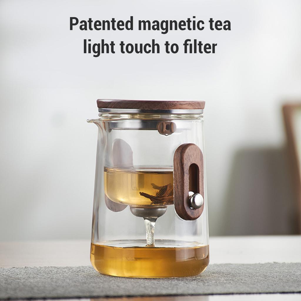 Glass Teapot Set with Cups Liner Storage Bag Small Capacity for Travel Non Leakage Spout