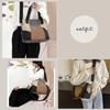 YMSTco Canvas Tote Bag, Color Block Pattern, Women's, Minimalist, Crossbody, Geometric, A4 Size, Simple Design (Brown)