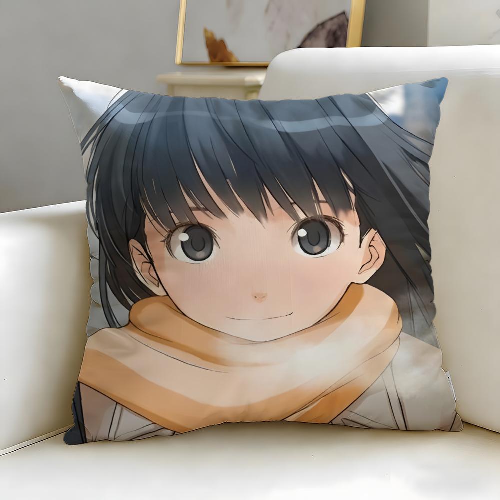 Anime Plus Amagami SS Plus Cushion Cover Soft  EasyWash Pillow Case  Versatile for Couch Bed Travel and Office