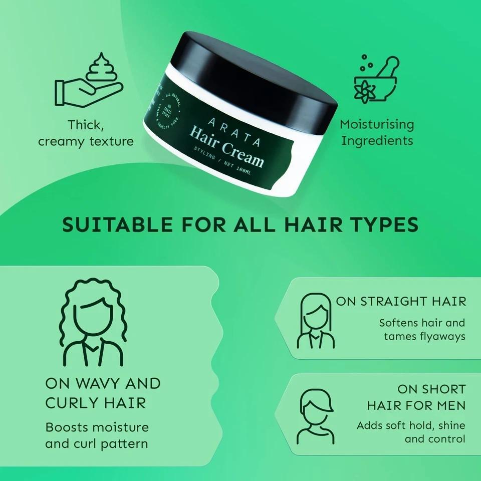Arata Styling Hair Cream For Moisture All Hair Types 100g