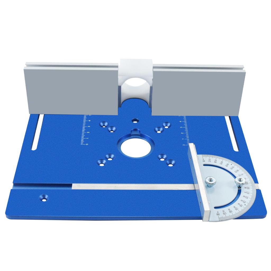 Woodworking Router Lift Kit Aluminum Router Table Insert Plate with Miter Gauge Slot for 65mm Trim Router Motors