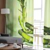 Water Droplets Bamboo Green Sheer Curtains for Living Room Transparent Tulle Window Curtain Bedroom Kitchen Decor Veil Drapes