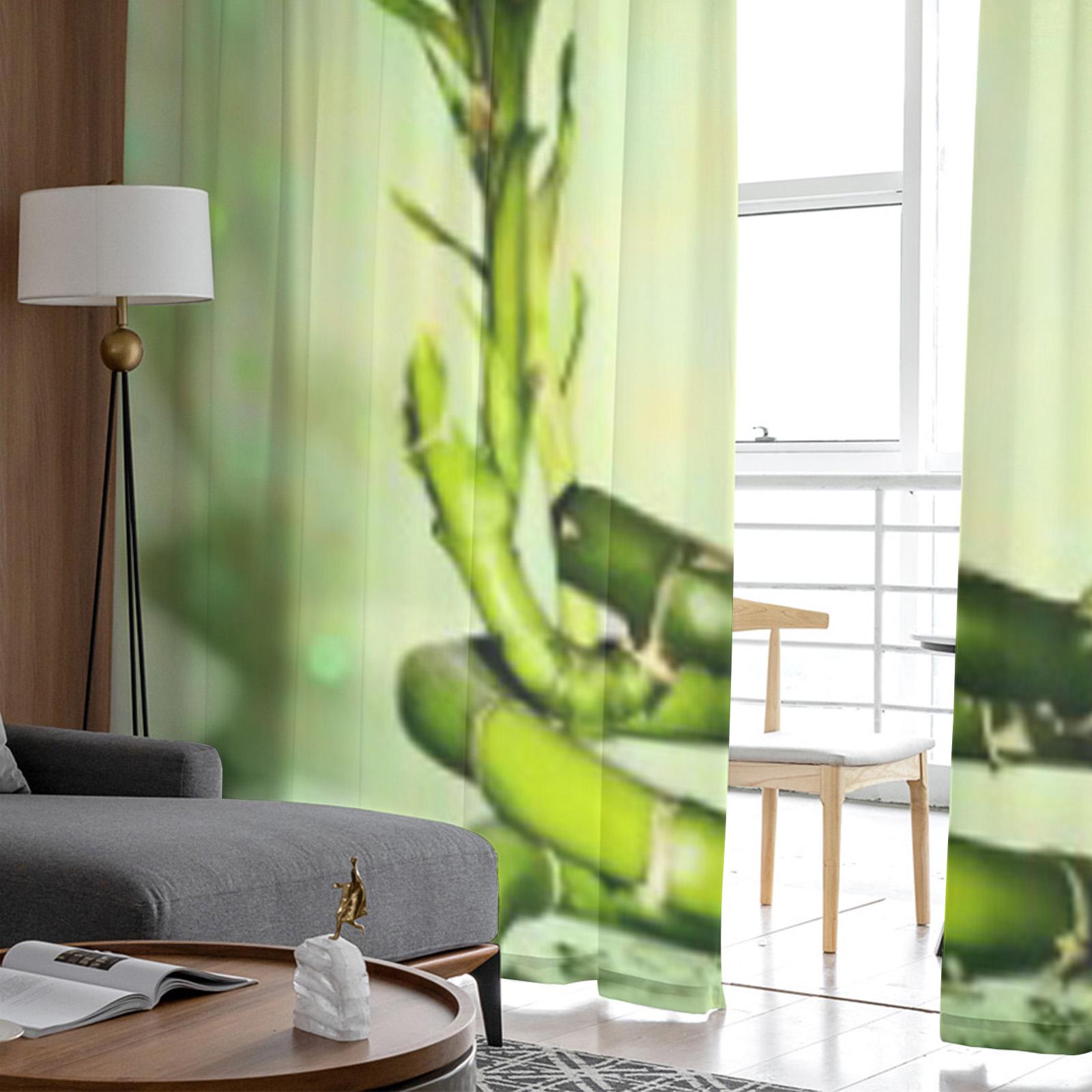 Капли воды бамбуковые зеленые прозрачные шторы для гостиной прозрачный тюль оконные — фото 4