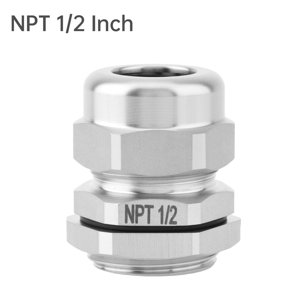 Cable Gland,NPT Stainless Steel Cable Gland,Pressure Resistant Waterproof Cable Glands,Adjustable Marine Grade Strain Relief Connectors