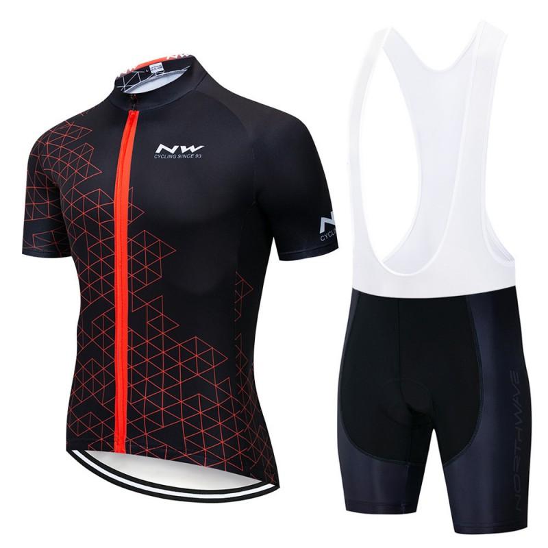 Unisex Cycling Jersey Set Short Sleeve Bib Shorts Breathable Moisture Wicking Bike Wear