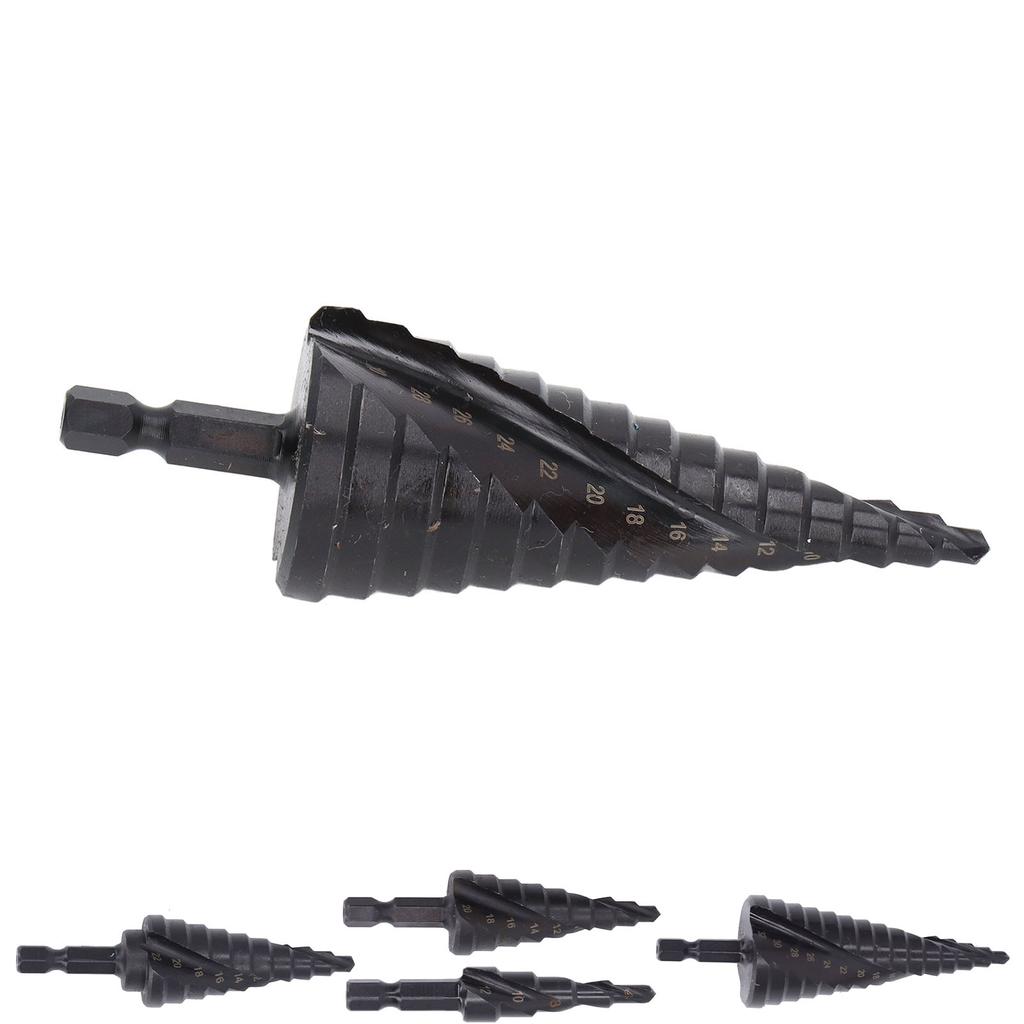 Senker Stufenbohrer HSS Spiral Pagodenbohrer Sechskantschaft Werkzeug für Metall Schwarzer Stufenbohrer Stufenbohrer