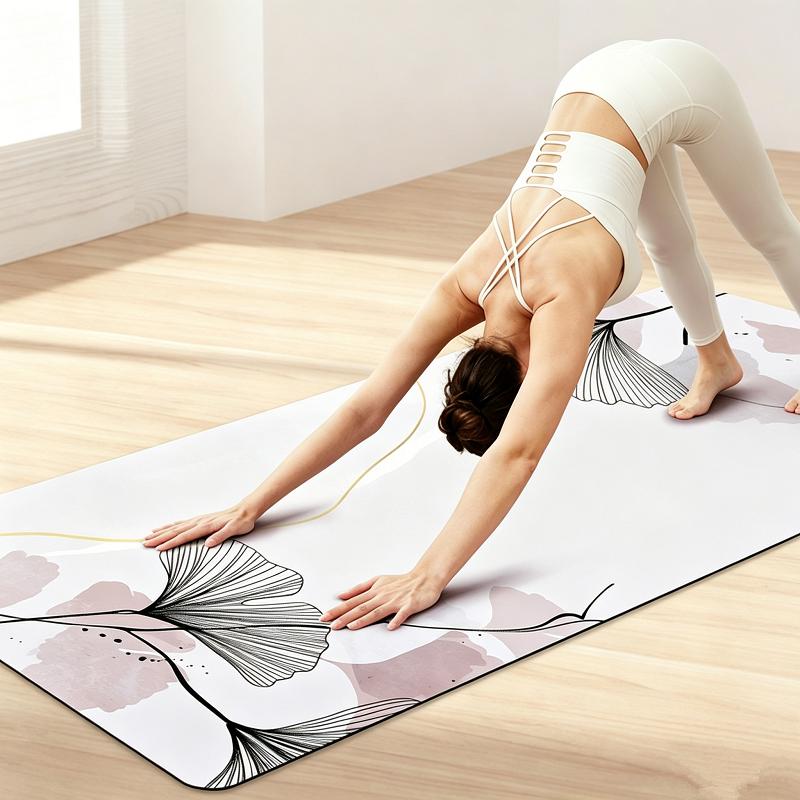 1.5mm Suede Fabric Natural Rubber Yoga Mat Wear Resistance Yoga Towel Portable Fitness Mat Foldable Anti-slip Yoga Mat