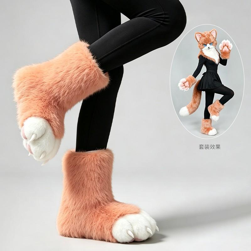 Handmade Fursuit Paw Socks Indoor Cosplay Cat Feet Costume Accessory Furry Fan Convention Wear