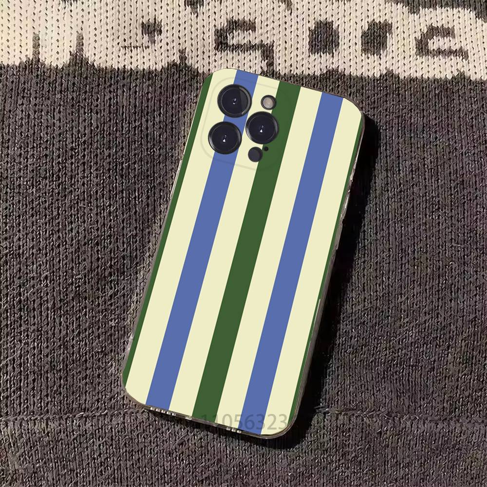 Colorful Striped Minimalist INS Couple Phone Cases For iPhone 17 16 15 14 13 12 11 Pro Max Plus Luxury Camera Protection Plastic