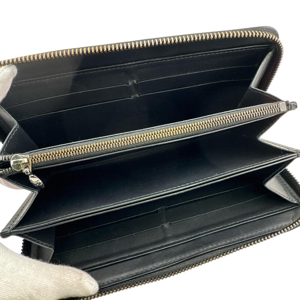 Louis Vuitton M90075 Round Zip Wallet Vernis PVC Purse Black PVC Used