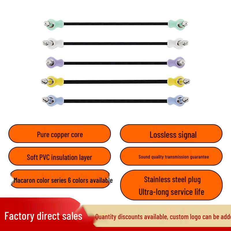 

Macaron Color Mono Guitar Pedal Cable - 6.35 Two-Core Audio Connection White