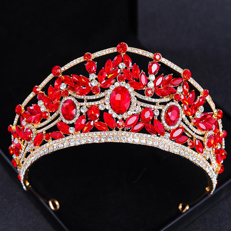 Barocke Kristall Diademe und Kronen Strass-Abschlussball Diadem Stirnband Krone Braut Hochzeits Haar Accessoires Schmuck Krone Diadem Geschenk
