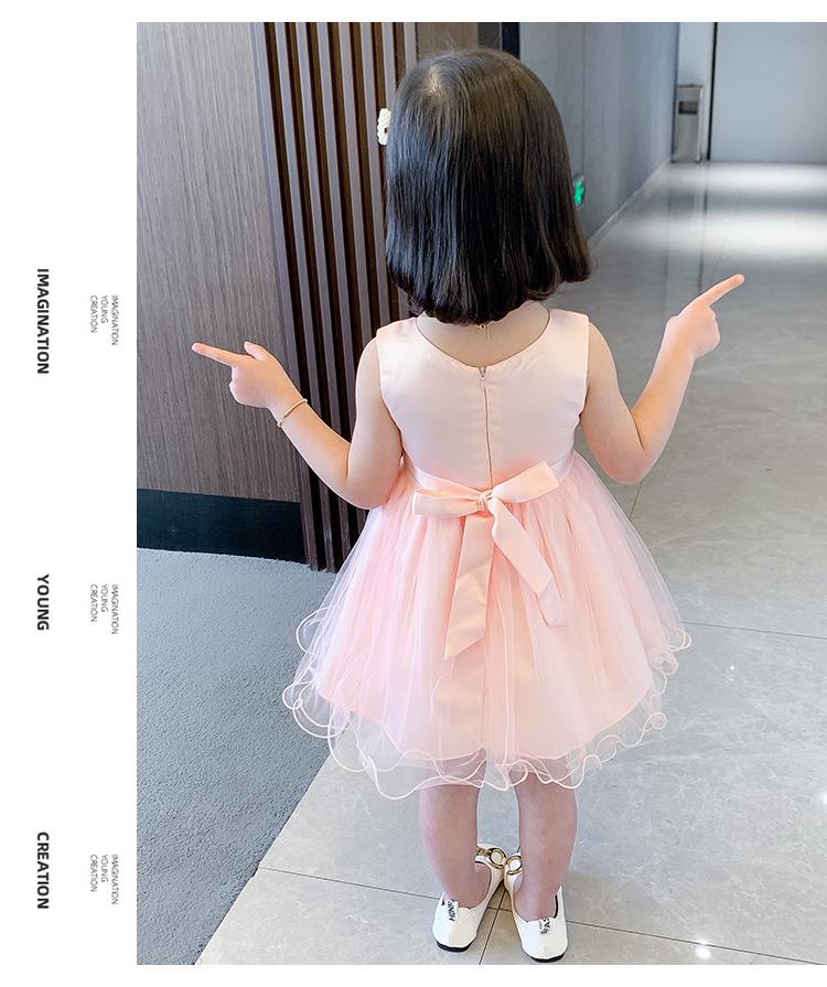 Girls' summer 2026 new mesh dress, stylish princess dress, birthday dress, baby performance dress