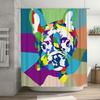 Colorful Dog Print Shower Curtain Modern Abstract Art For Bathroom Decorations Size: 72 X 84 Inches (180Cm X 213Cm)