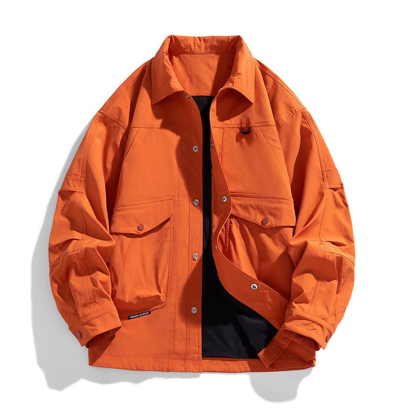 Jacket Men's Spring and Autumn New Multi-Pocket Cargo Jacket Trench Coat Couple Student Casual Outer Shirt
