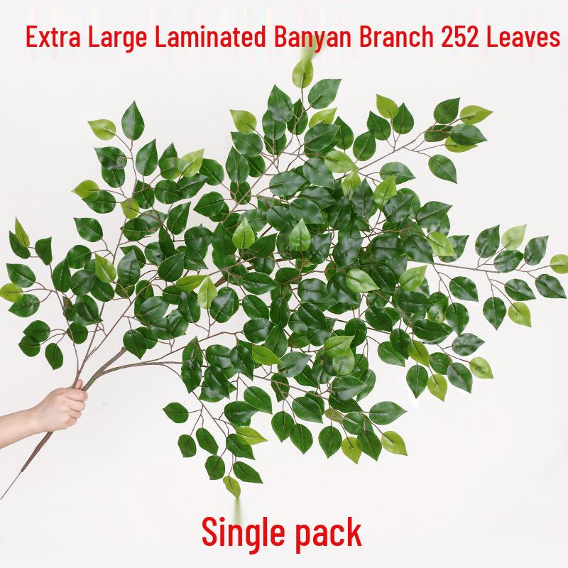 Artificial Banyan Branches with Laminated Plastic Leaves for Landscaping and Decoration