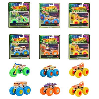 Hot Wheels leuchtet! Monster Truck Sortiment Fahrzeugspielzeug Mini Autos Schachtel mit 6 Stück Verkauft für Kinder ab 3 Jahren Multi 986A-JFX08