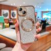 For iPhone 15 Case Compatible with MagSafe Bling Glitter Leopard Print TPU Clear Phone Cover