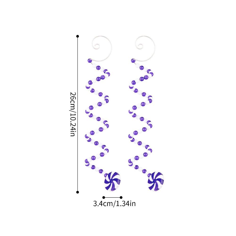 PVC Lollipop Christmas Decoration Twisted Cane DIY Candy Cane Ornament Lollipop Design Festive Tree Decor for 2PCS