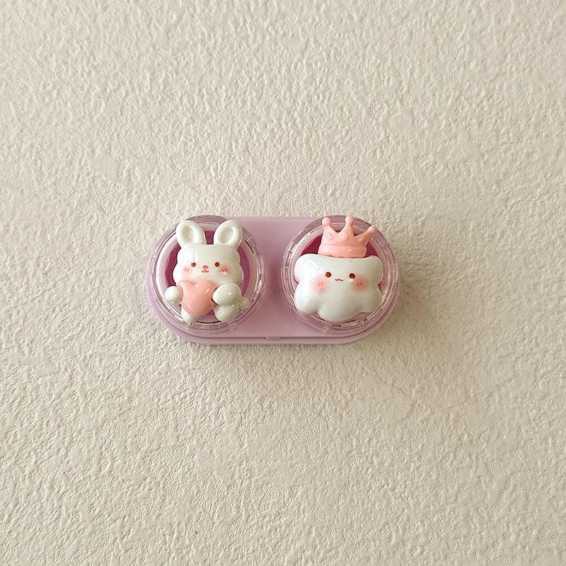 1pc Mini Contact Lens Case for Eyes Travel Kit Holder Cartoon Cute Cosmetic Contact Lenses Case Box Container Travel Accessaries