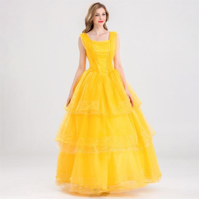 Charming Cosplay Belle Dress For Halloween Featuring Elegant Design And Comfortable Fit For Women