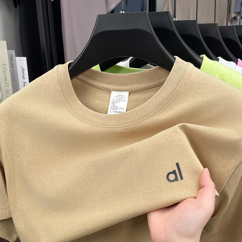 Wovey Heren T-shirt met ronde hals en korte mouwen van katoen, effen kleur, met letterprint, casual en veelzijdig, sportief. XXXL