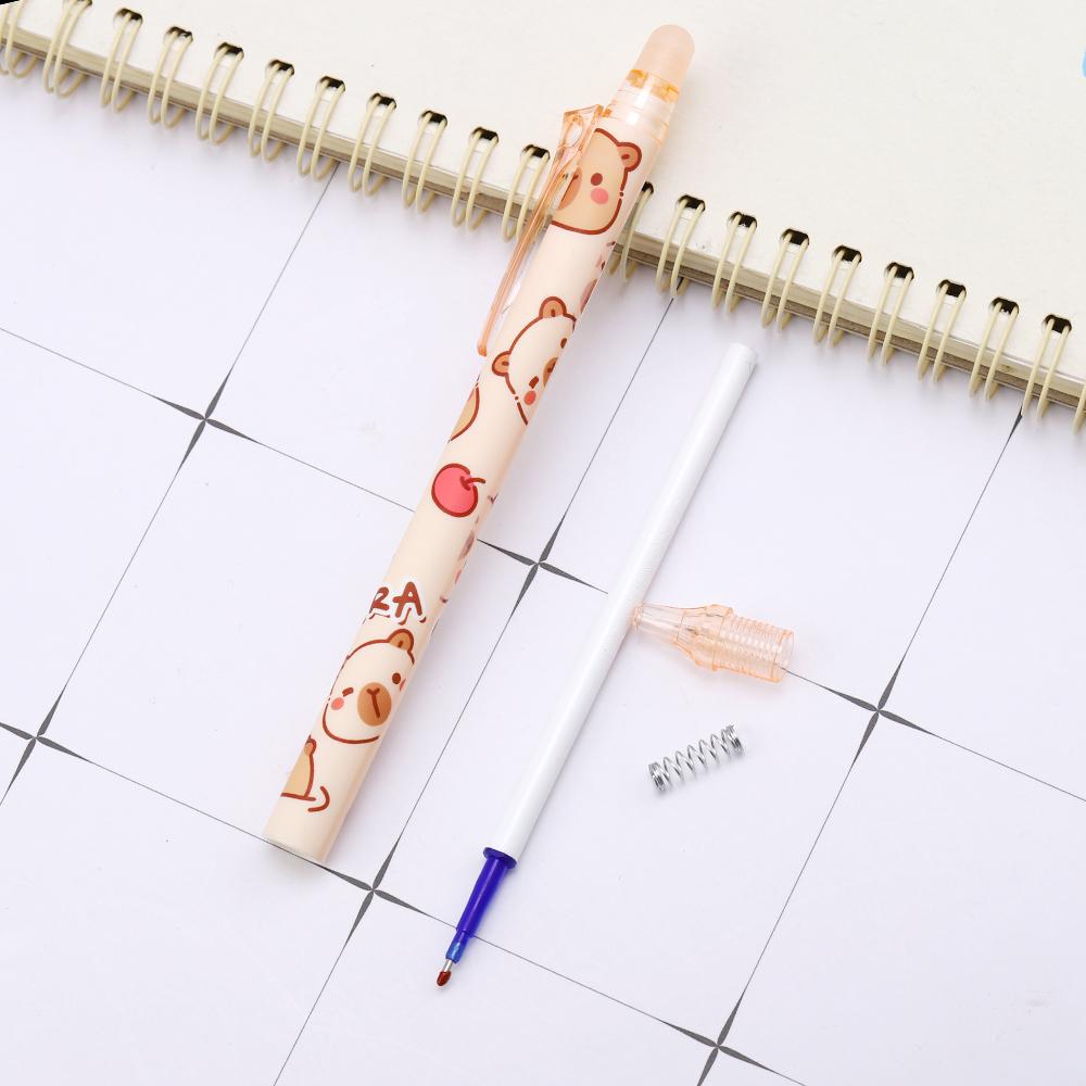 1 Piece Cute Erasable Pen Capybara Gel Pen Press Office Gift School Supplies Stationery Kawaii Funny Pen