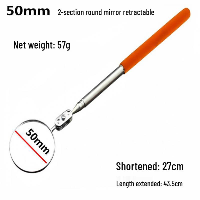 Universal Telescopic Reflective Mirror with Light – Small & Large for Car Repair, Shipyard, & Welding Inspection