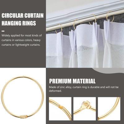24Pcs Circular Curtain Hanging Rings Metal Thick Sturdy Smooth Sliding for Heavy Lightweight Curtains Bathroom Home Decor Shower