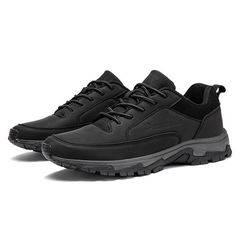 TRONG CAVARY Men's Shoes Leather Waterproof Sports Shoes Men's Deodorant Casual Middle-aged and Elderly Running Large-size Board Shoes