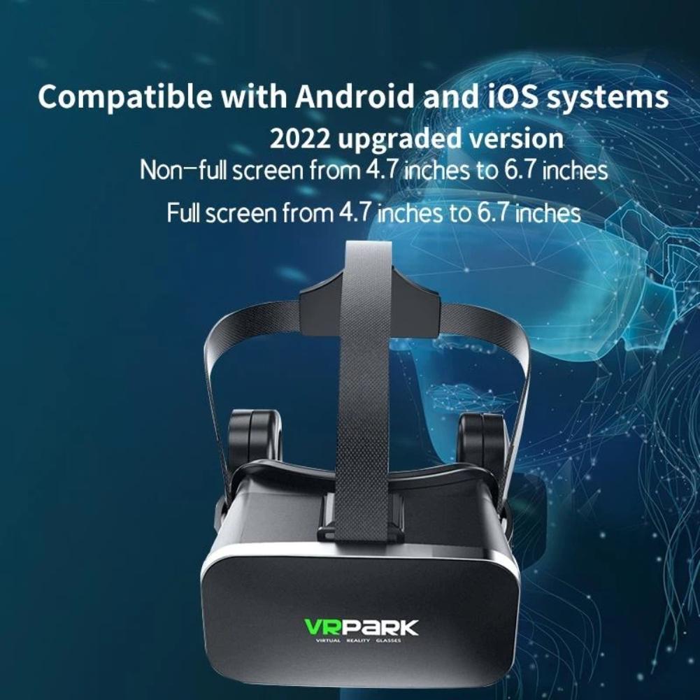Virtual Reality VR Glasses, 3D Headset, Bluetooth, Smartphone Helmet, Anti-Blue Light Lenses
