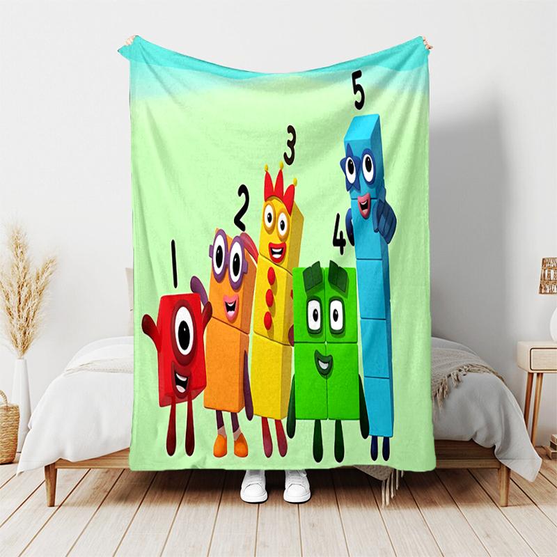1pc Blanket Numberblocks3 Print Design, Lightweight Blanket for Sofa, Bed- Soft &Warm, Gift for All Seasons like Christmas, Halloween
