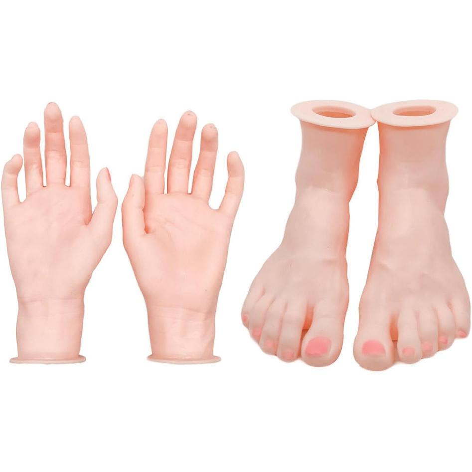 Versatile Silicone Hand and Foot Models Adjustable Silicone Hand Foot Shape Models for Beauty Artists Accessory Display