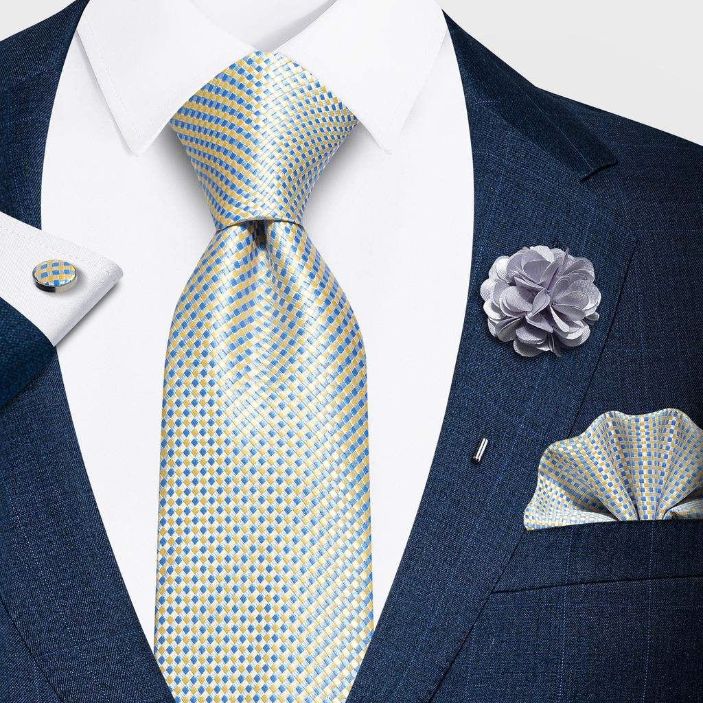 Fashion Men'S Paisley Tie Suit Pocket Towel Set 8Cm Polyester Jacquard Business Dress Tie